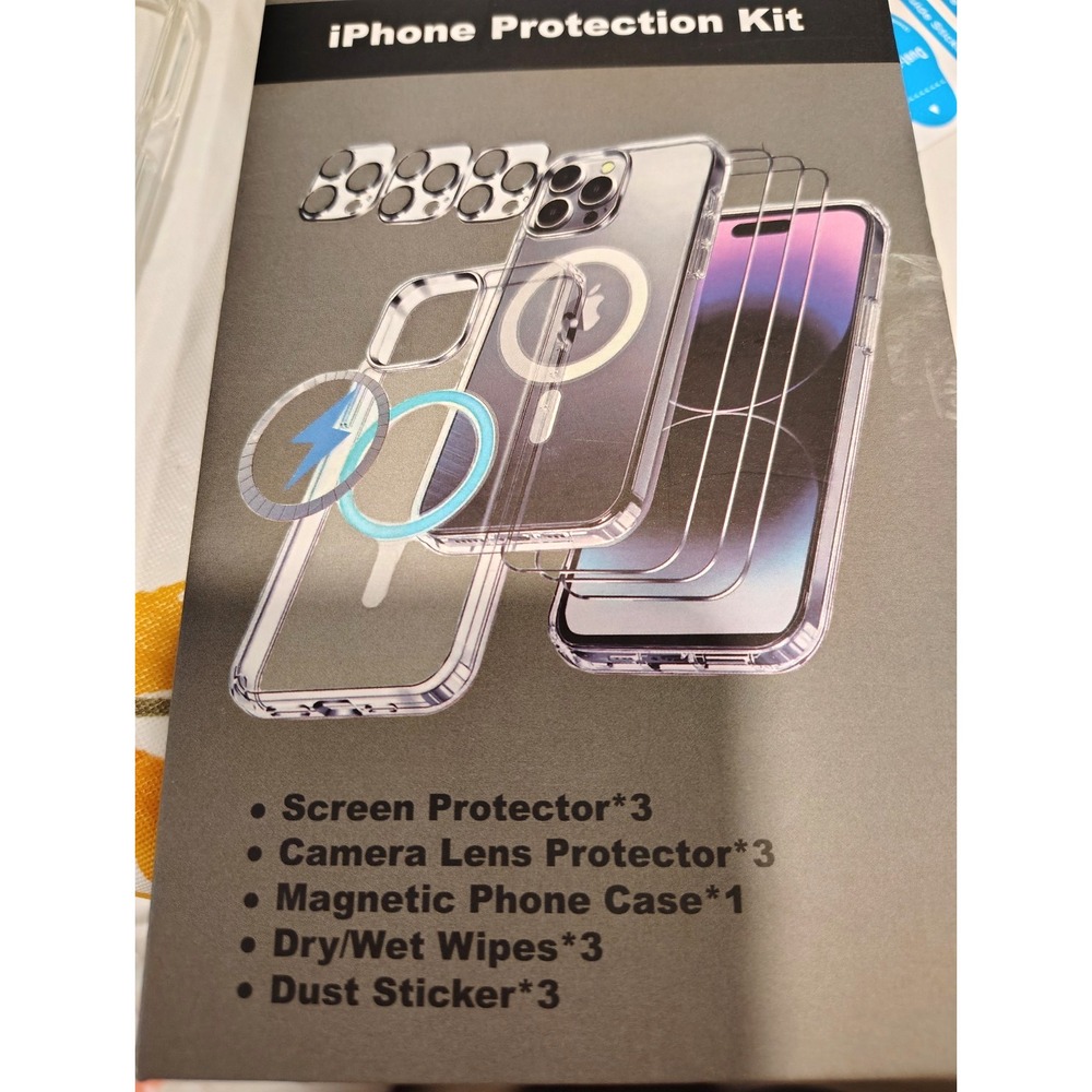 Apple iPhone Clear Magnetic Case Kit + 3 Screen & 3 Lens Protectors 9H